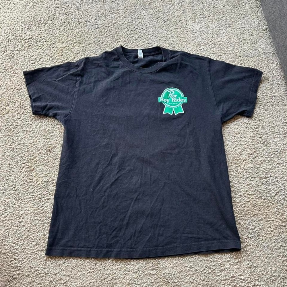 Black &‎ green vintage poor boy rides shirt tshirt